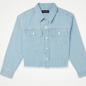 Free Assembly Striped Denim Jacket, Girl’s Size M